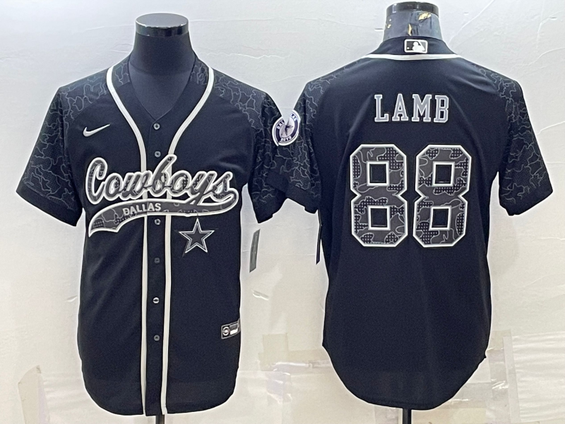 Men’s Dallas Cowboys CeeDee Lamb #88 Black RFLCTV Limited Jersey Joint Edition
