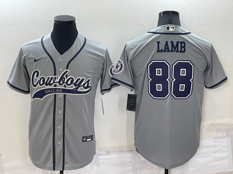 Men’s Dallas Cowboys CeeDee Lamb #88 Gray Jersey Joint Edition