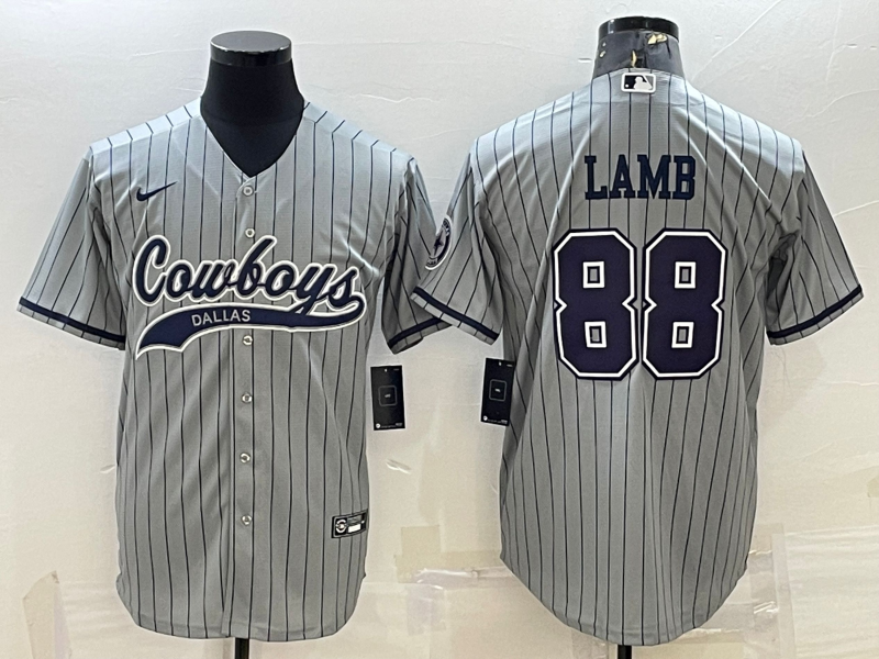 Men’s Dallas Cowboys CeeDee Lamb #88 Gray Jersey Joint Edition
