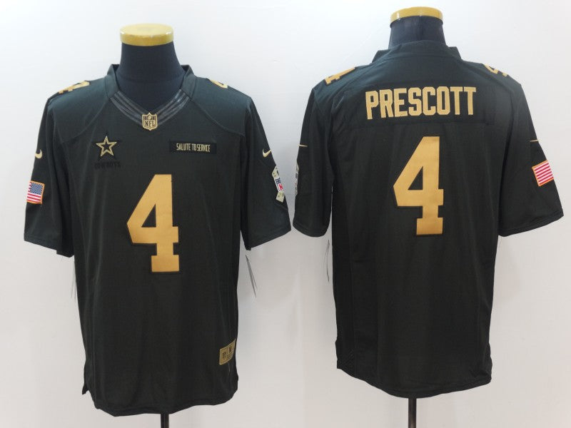 Men’s Dallas Cowboys Dak Prescott #4 Black Authentic Jersey