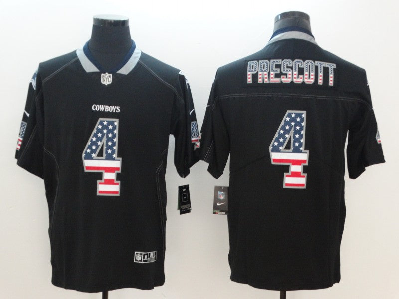 Men’s Dallas Cowboys Dak Prescott #4 Black Team Jersey