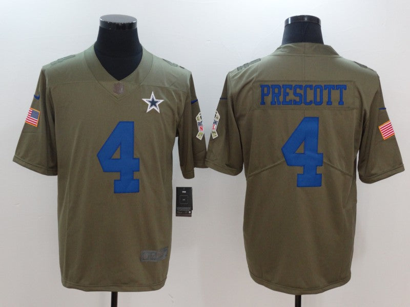 Men’s Dallas Cowboys Dak Prescott #4 Brown Authentic Jersey