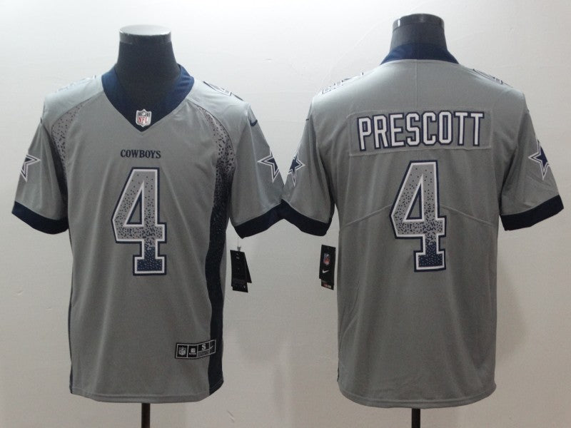 Men’s Dallas Cowboys Dak Prescott #4 Gray Authentic Jersey