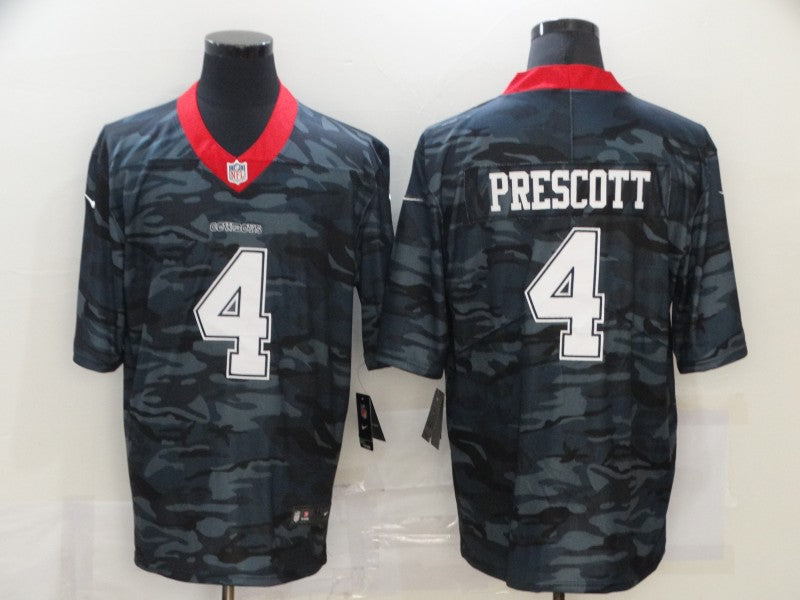 Men’s Dallas Cowboys Dak Prescott #4 Gray Camouflage Jersey