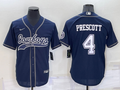 Men’s Dallas Cowboys Dak Prescott #4 Navy Jersey Joint Edition