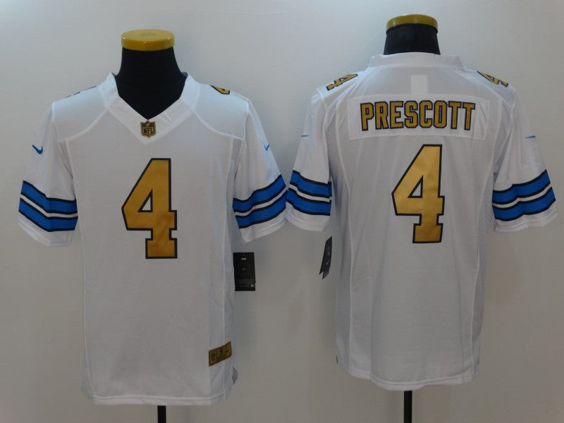Men’s Dallas Cowboys Dak Prescott #4 White Alternate Jersey