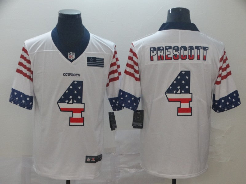 Men’s Dallas Cowboys Dak Prescott #4 White Authentic Jersey