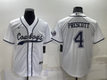 Men’s Dallas Cowboys Dak Prescott #4 White Jersey Joint Edition