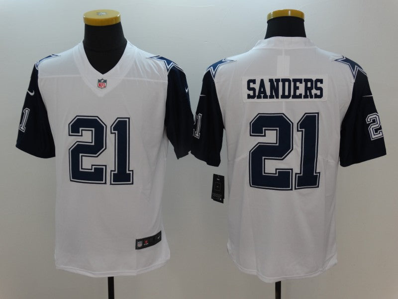Men’s Dallas Cowboys Deion Sanders #21 White Jersey
