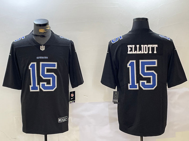 Men’s Dallas Cowboys Ezekiel Elliott #15 Carbon Black Jersey