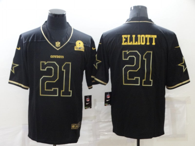 Men’s Dallas Cowboys Ezekiel Elliott #21 Black Jersey