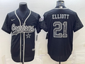 Men’s Dallas Cowboys Ezekiel Elliott #21 Black RFLCTV Limited Jersey Joint Edition
