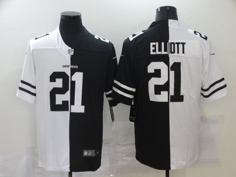 Men’s Dallas Cowboys Ezekiel Elliott #21 Black/White Jersey