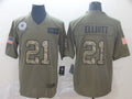 Men’s Dallas Cowboys Ezekiel Elliott #21 Brown Authentic Jersey