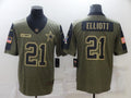 Men’s Dallas Cowboys Ezekiel Elliott #21 Brown Jersey