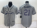 Men’s Dallas Cowboys Ezekiel Elliott #21 Gray Jersey Joint Edition