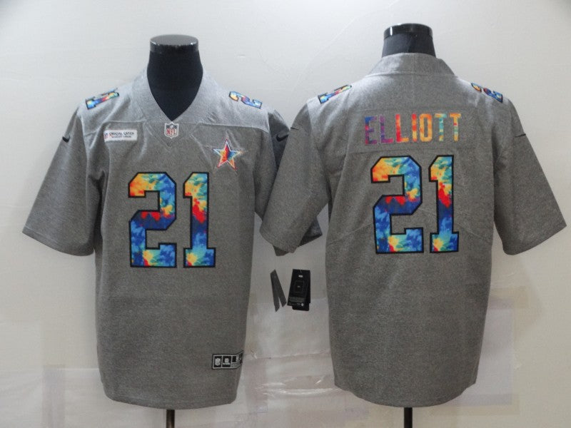Men’s Dallas Cowboys Ezekiel Elliott #21 Gray Jersey