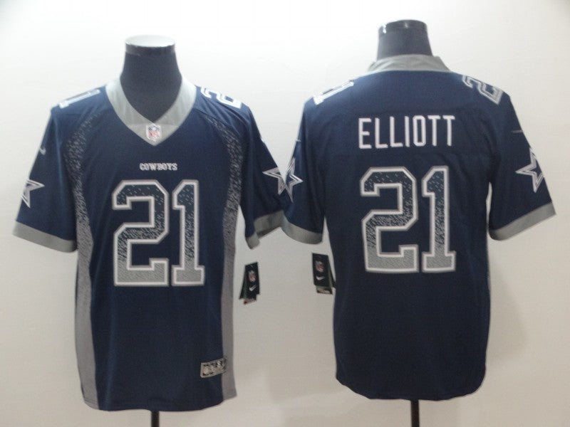 Men’s Dallas Cowboys Ezekiel Elliott #21 Navy Alternate Jersey