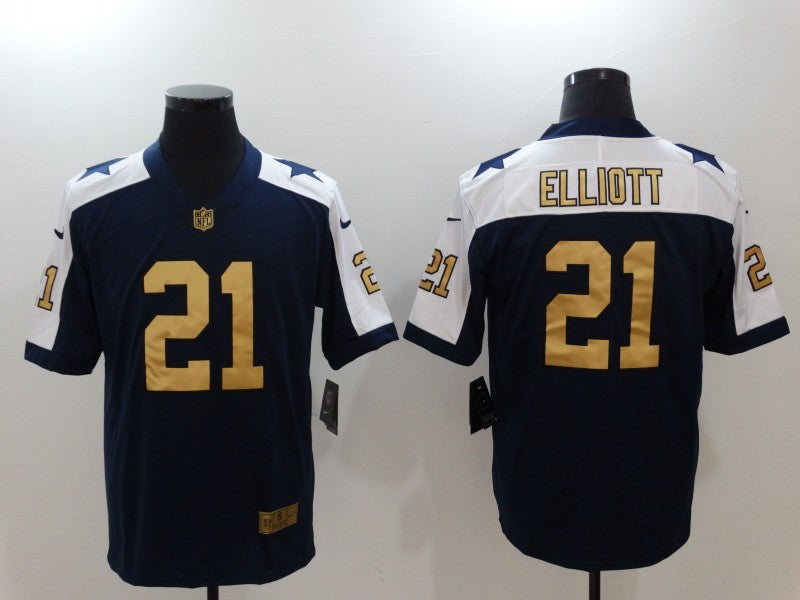 Men’s Dallas Cowboys Ezekiel Elliott #21 Navy Jersey
