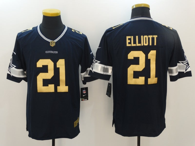 Men’s Dallas Cowboys Ezekiel Elliott #21 Navy Jersey