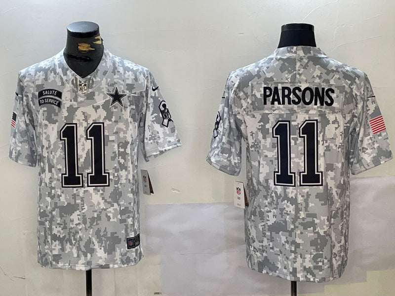 Men’s Dallas Cowboys Micah Parsons #11 Arctic Camo 2024 Salute to Service Limited Jersey