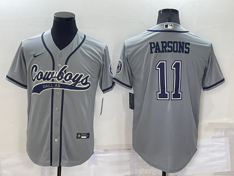 Men’s Dallas Cowboys Micah Parsons #11 Gray Jersey Joint Edition