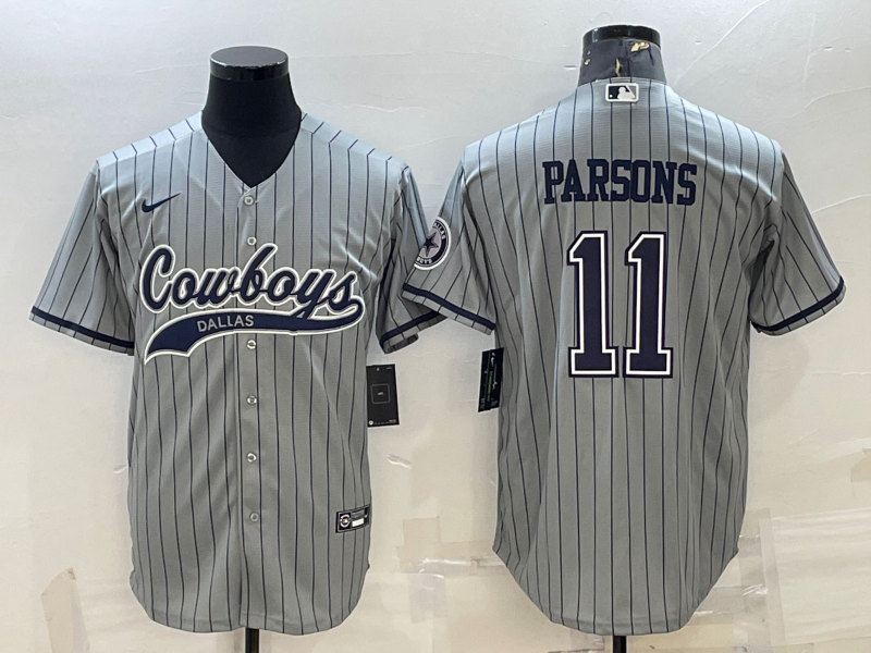 Men’s Dallas Cowboys Micah Parsons #11 Gray Jersey Joint Edition