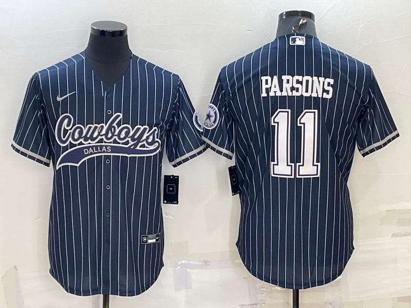 Men’s Dallas Cowboys Micah Parsons #11 Navy Jersey Joint Edition
