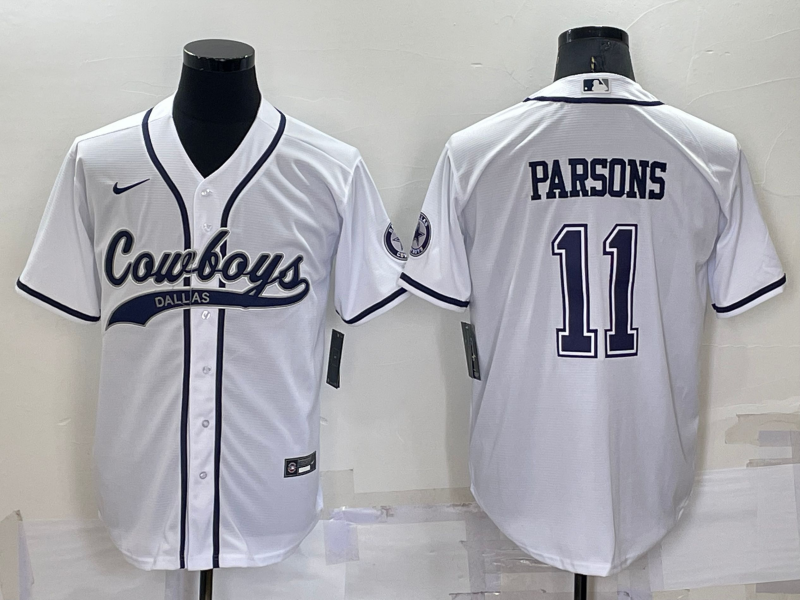 Men’s Dallas Cowboys Micah Parsons #11 White Jersey Joint Edition