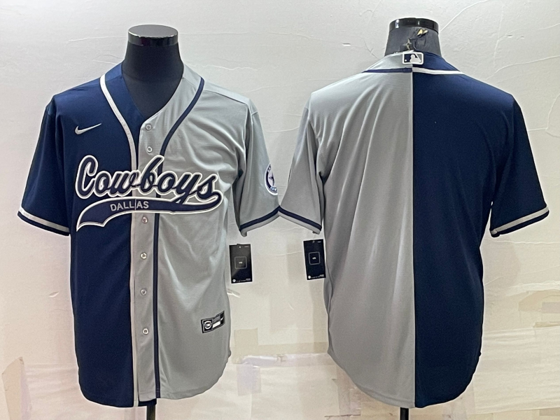 Men’s Dallas Cowboys Navy/Gray Blank Jersey