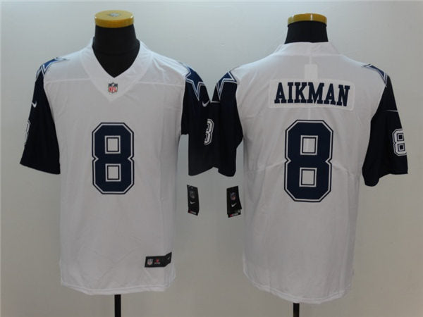 Men’s Dallas Cowboys Retired Player #8 Troy Aikman Nike White Color Rush Legend Player Jersey