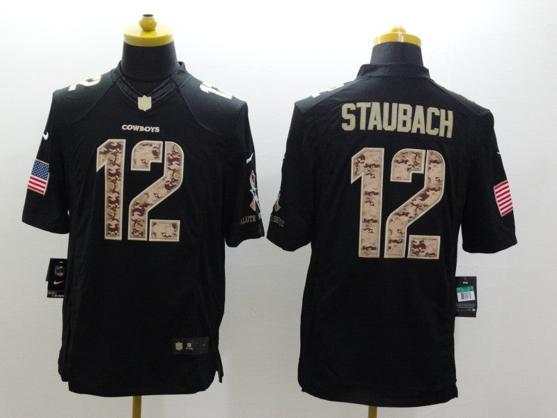 Men’s Dallas Cowboys Roger Staubach #12 Black Jersey