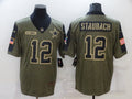 Men’s Dallas Cowboys Roger Staubach #12 Brown Jersey