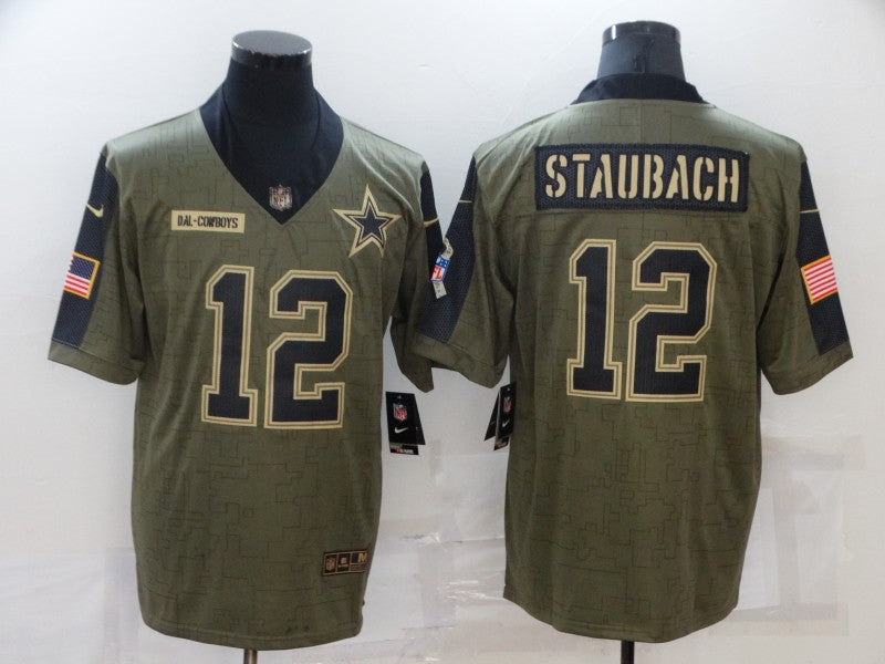 Men’s Dallas Cowboys Roger Staubach #12 Brown Jersey