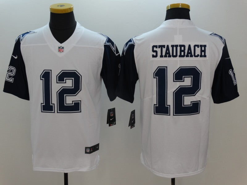 Men’s Dallas Cowboys Roger Staubach #12 White Jersey