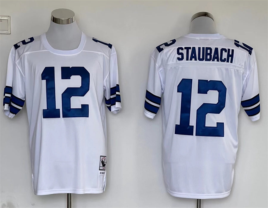 Men’s Dallas Cowboys Roger Staubach Mitchell & Ness White Legacy Jersey