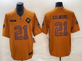 Men’s Dallas Cowboys Stephon Gilmore #21 Brown 2023 Salute To Service Retired Limited Jersey