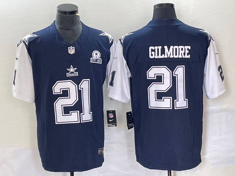 Men’s Dallas Cowboys Stephon Gilmore #21 Navy Jersey