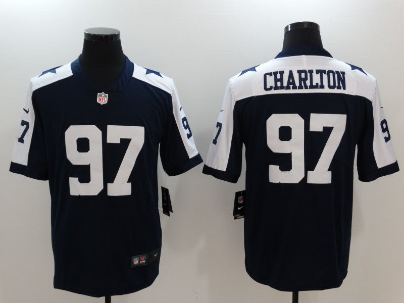 Men’s Dallas Cowboys Taco Charlton #97 Navy Jersey