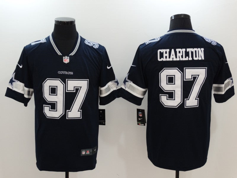 Men’s Dallas Cowboys Taco Charlton #97 Navy Jersey