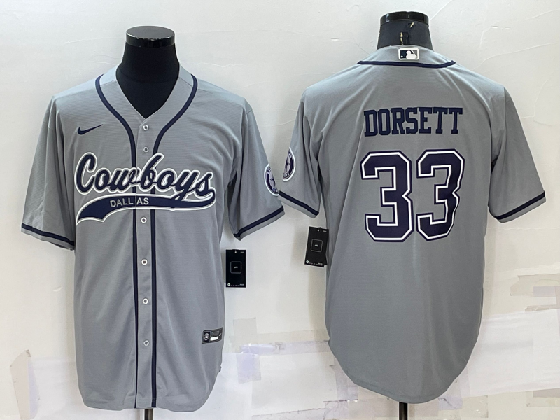 Men’s Dallas Cowboys Tony Dorsett #33 Gray Jersey Joint Edition
