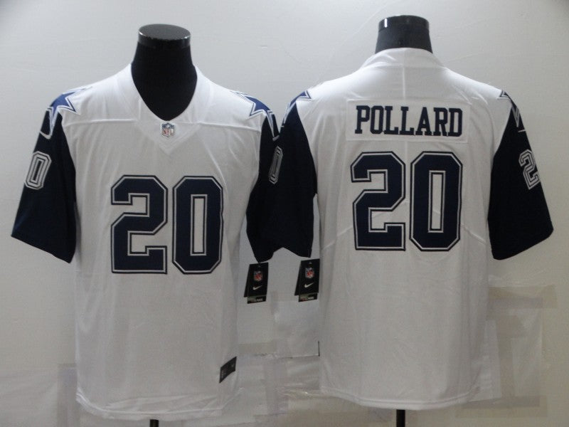 Men’s Dallas Cowboys Tony Pollard #20 White Jersey
