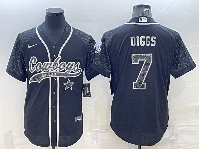 Men’s Dallas Cowboys Trevon Diggs #7 Black RFLCTV Limited Jersey Joint Edition