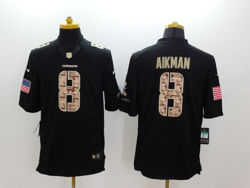 Men’s Dallas Cowboys Troy Aikman #8 Black Jersey