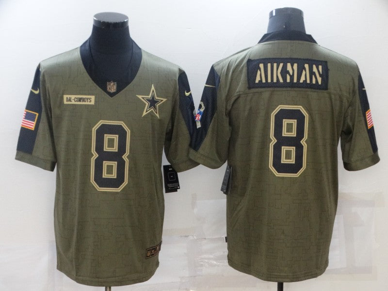 Men’s Dallas Cowboys Troy Aikman #8 Brown Jersey
