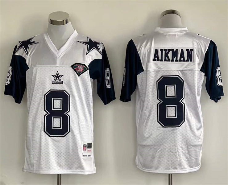 Men’s Dallas Cowboys Troy Aikman Mitchell & Ness White Legacy Jersey