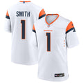 Mens Denver Broncos #1 Tremon Smith Nike White Vapor F.U.S.E. Limited Jersey