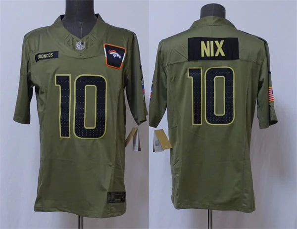 Mens Denver Broncos #10 Bo Nix Nike 2025 Salute to Service Limited Jersey – Olive