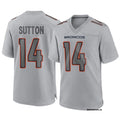 Mens Denver Broncos #14 Courtland Sutton Gray Atmosphere Fashion Game jersey