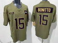 Mens Denver Broncos #15 Nik Bonitto 2025 Salute to Service Limited Jersey – Olive